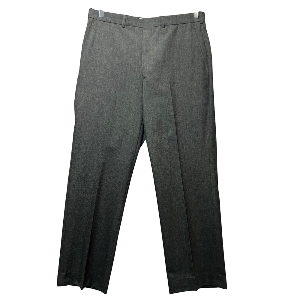 Vintage 90s Wool Blend Dress Pants‎ 34x30 Gray Flat Front Executive Collection